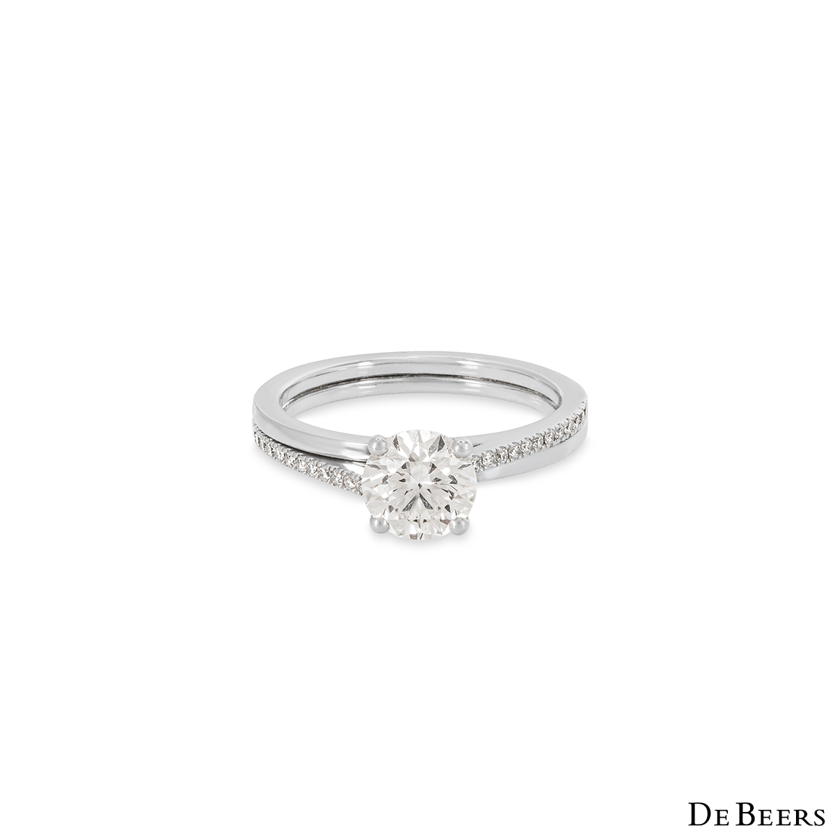 De Beers Platinum The Promise Diamond Ring 1.14ct F/IF